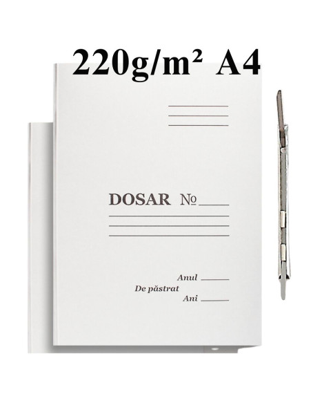 Dosar din carton cu șină A4, 220 gr.